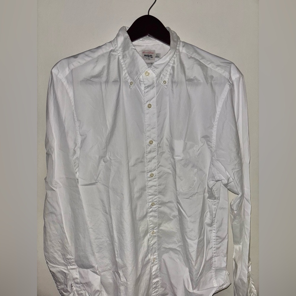 NWOT J.Crew Secret Wash Classic cotton poplin Button Down shirt Large White - Picture 6 of 11